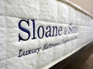 Ultra close up shot of the Sloane & Sons logo