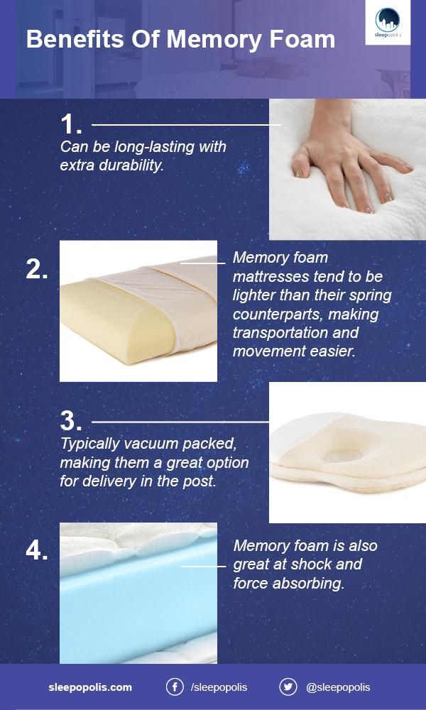 Some common memory foam benefits